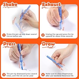 Temporary Tattoo Markers for Skin,12 Colors Washable Body Tattoo Pens+104 Unique Tattoo Stencils,Body Markers Temporary Tattoo Kit for Teens and Adult ZYH2311001KIT