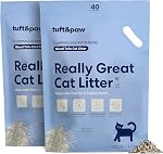 Tuft & Paw Really Great Cat Litter, Ultra Low Tracking Tofu Cat Litter, Clumping, Flushable, Odor Control, Dust-Free, Unscented - 9.25lbs x 2Bags (Charcoal) (Lavender)