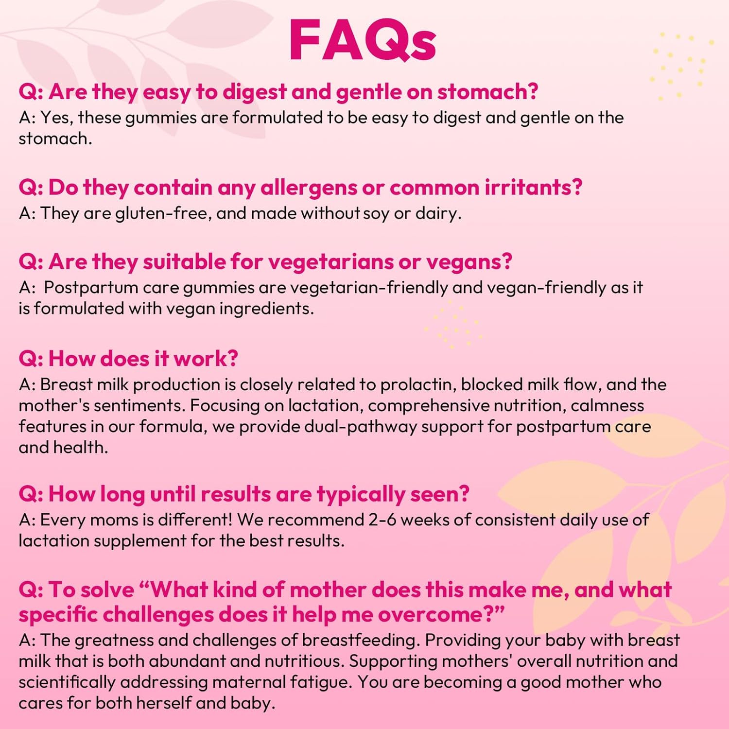 Lactation Supplement, Postpartum Lactation Support Gummies for Breastfeeding, with Milk Thistle and Postnatal Vitamins As Breast Milk Supply Booster, Recovery, Hair Growth, 60 Count Sugar Free & Vegan - Image 9