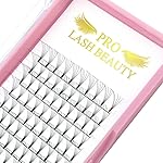 PRO LASHBEAUTY Premade Volume Eyelash Extensions 5D, D Curl, 0.10mm, 14mm, Vegan, Individual, False Eyelash Extensions