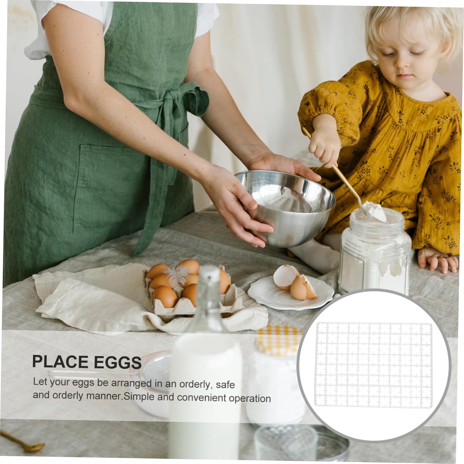 jojofuny 88-Capacity Egg Storage Container Protective Egg Holder Tray for Fridge Stackable Organizer and Incubation Tray