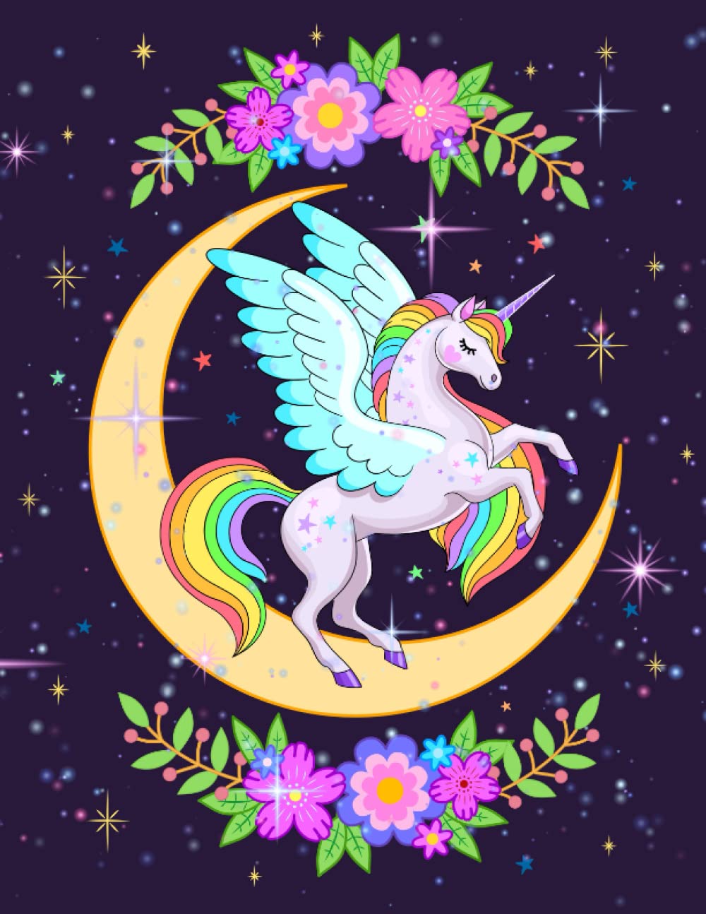 "Magical Moon" Unicorn Sketch Book for Girls Teens, Kids, Toddlers
