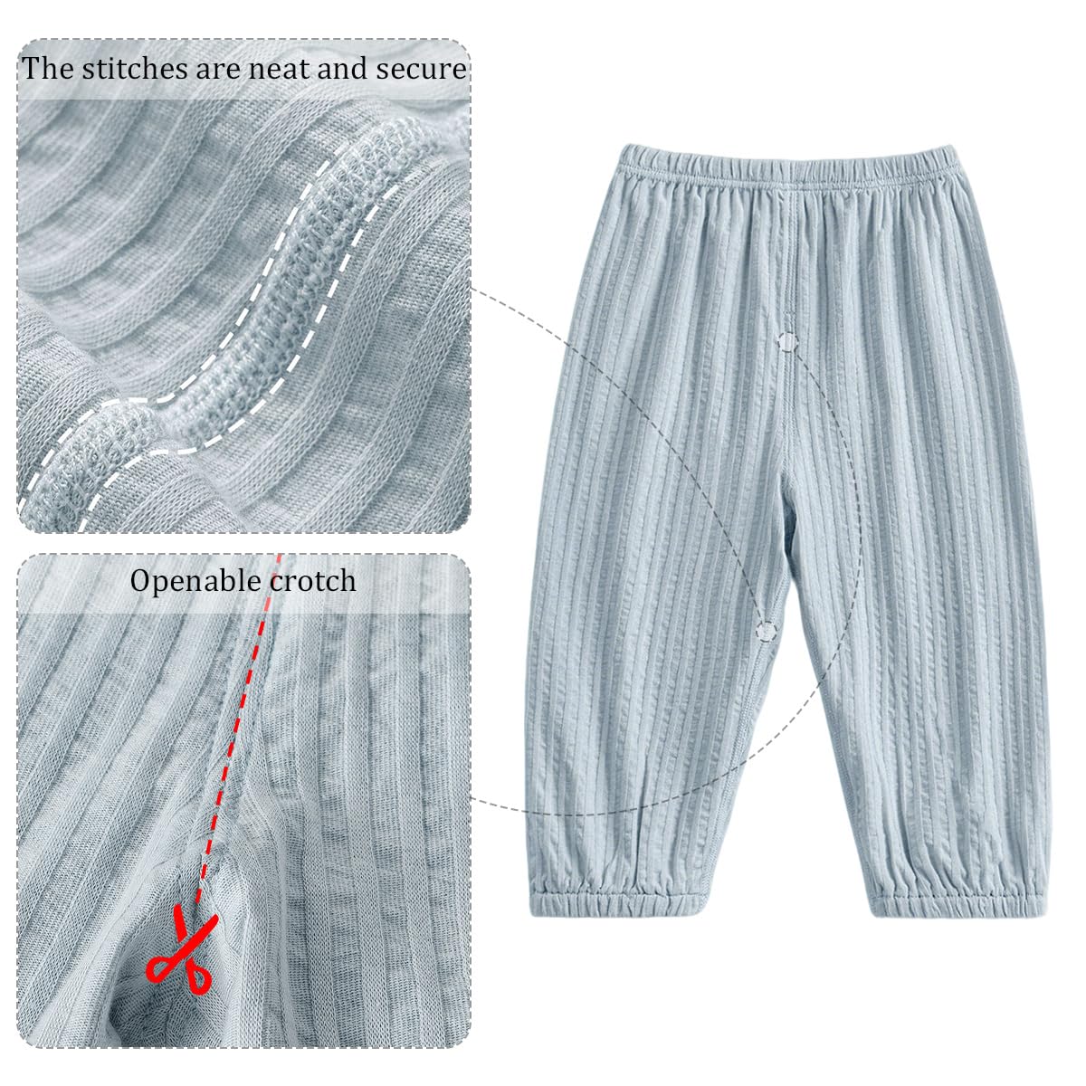 Confezione da 2 Pantaloni Lunghi Estivi in Cotone per Neonati e Bambini, Pantaloni Harem Sottili Jogger della Tuta Casual da Casa, Leggeri e Traspiranti, 6 Mesi-4 Anni
