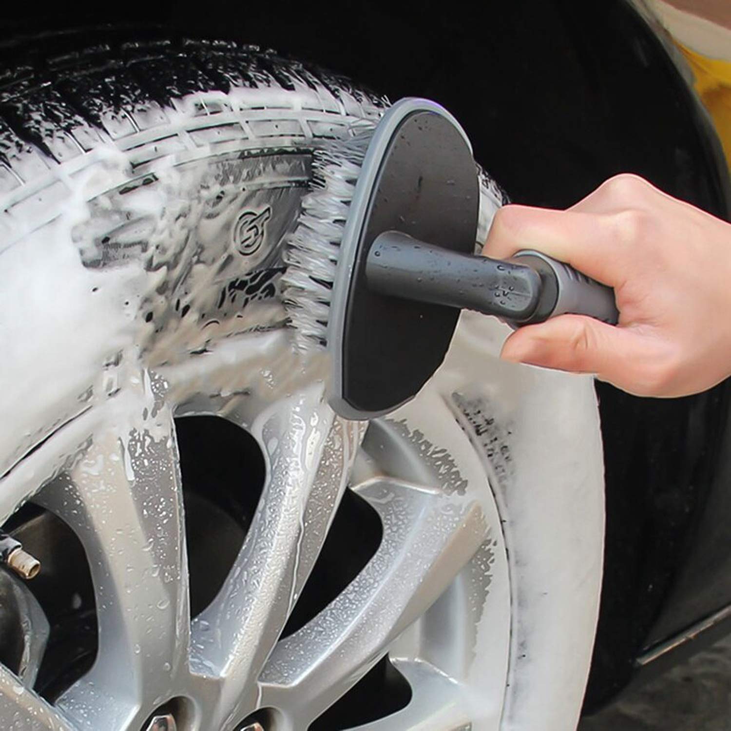 T-Type Tire Cleaning Brush – Ergonomic Car Wheel Scrubber with Non-Slip Handle – Curved Bristle Design for Effortless Sidewall & Rim Scrubbing – Professional Auto Detailing Tool-image-26