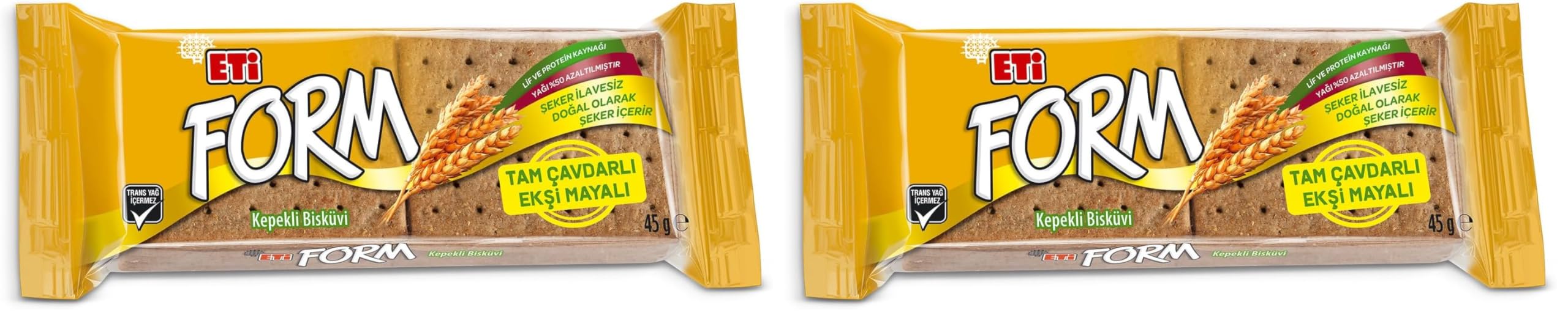 Eti Form Tam Çavdarlı Ekşi Mayalı Bisküvi 45 g 2li paket