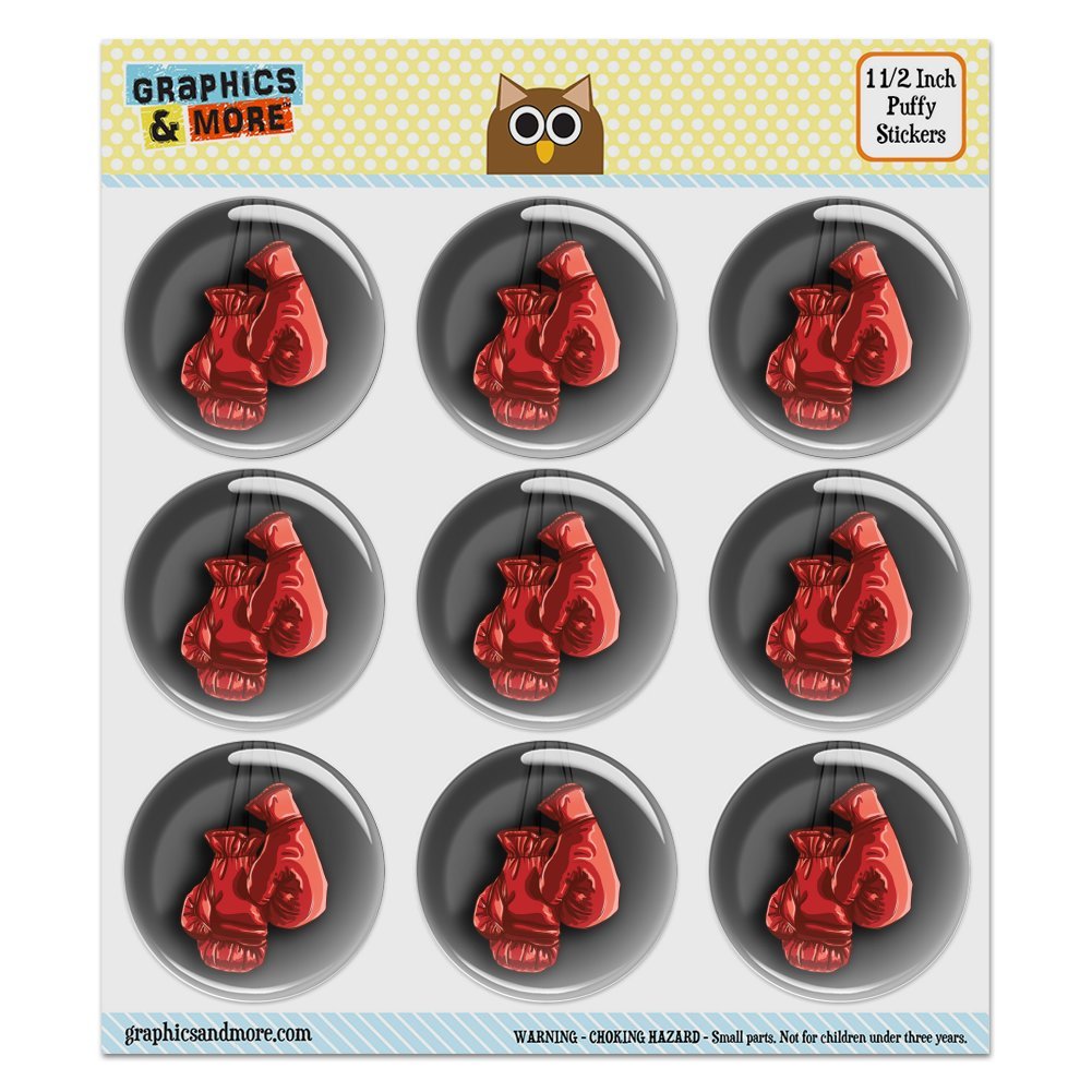 Puffy Bubble Dome Scrapbooking Crafting Stickers - Boxing Gloves Boxer - Set of 9-1.5" (38mm) Diameter Each