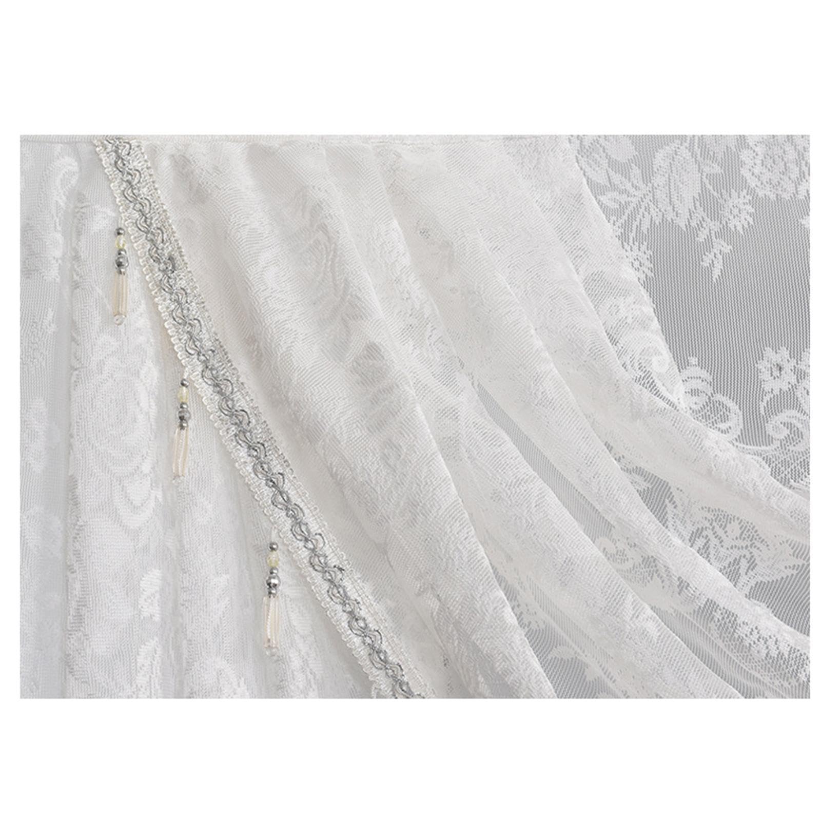 Baoblaze Mantovana a cascata design vintage design romantico traspirante elegante con nappe per tallone swag mantovana per il seminterrato del soggiorno, Larghezza 150 Cm