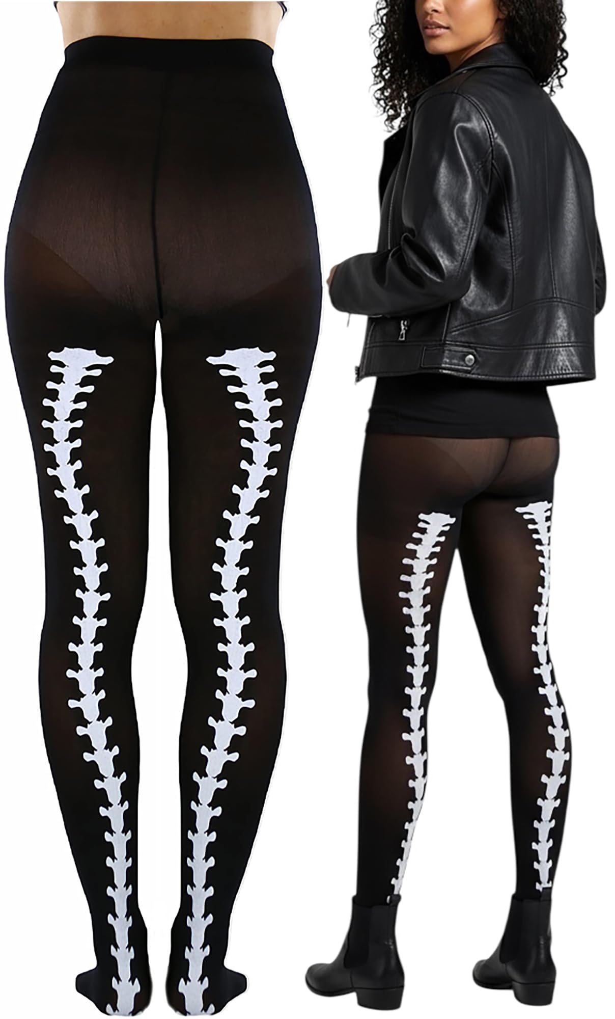 ToBeInStyle Women’s Scary Skeleton Leg Bones Halloween Hosiery Tights &amp; Thigh High Stockings