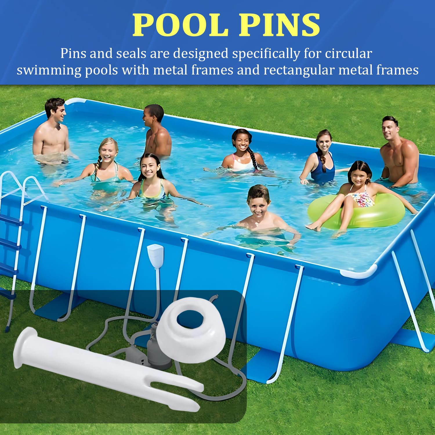 Lot De 12 Longs Supports De Goupilles De Piscine, Goupilles De Boulon à Clous, En PVC, Kit De Raccord De Rechange Pour Tuyaux De Piscine INTEX 28270 28272 Connect (6 Cm