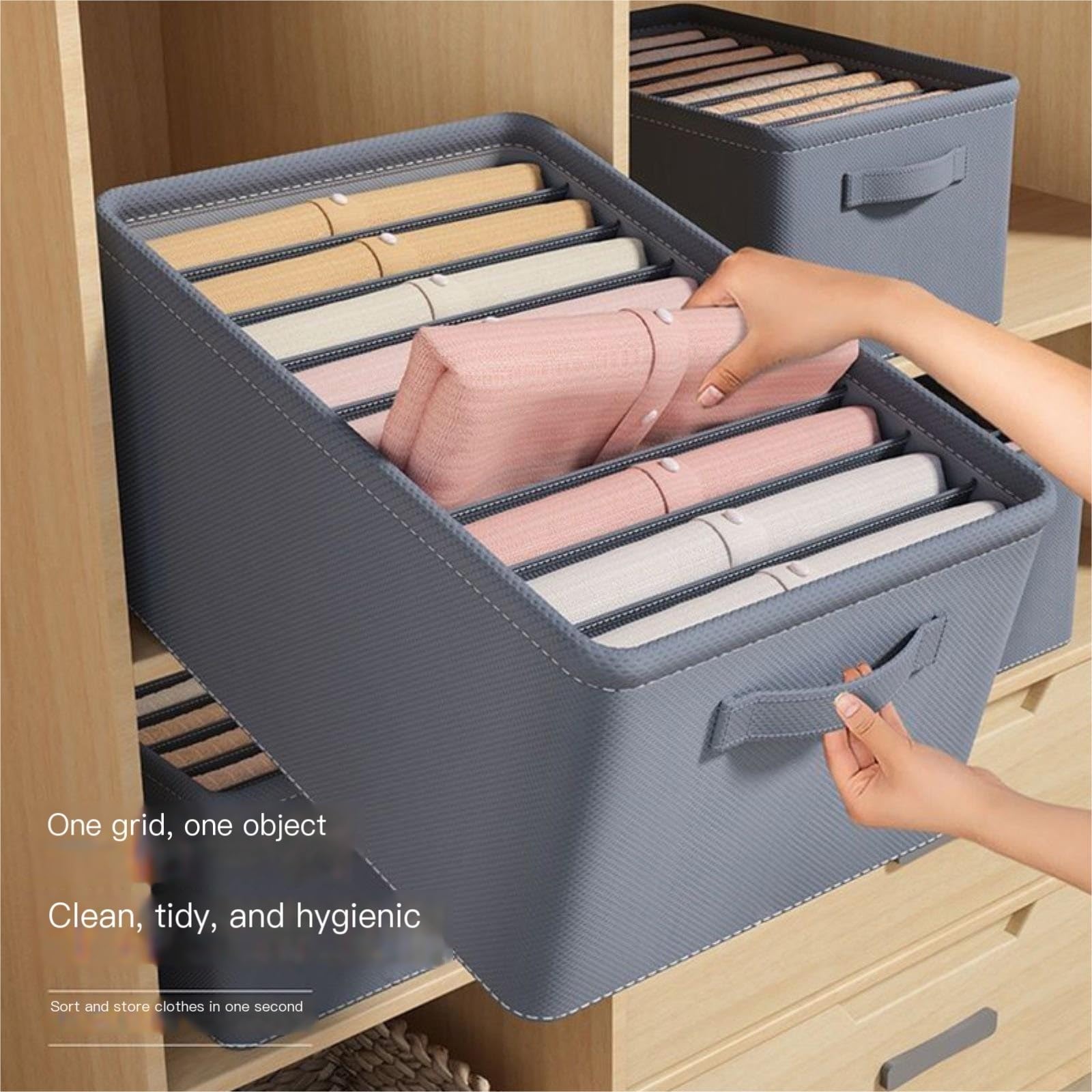 Organizador Cajones Separación de ropa, almacenamiento y organización, caja de almacenamiento de ropa, caja de almacenamiento con compartimentos apilados para Ropa Interior Sujetadores Lencería Calcet