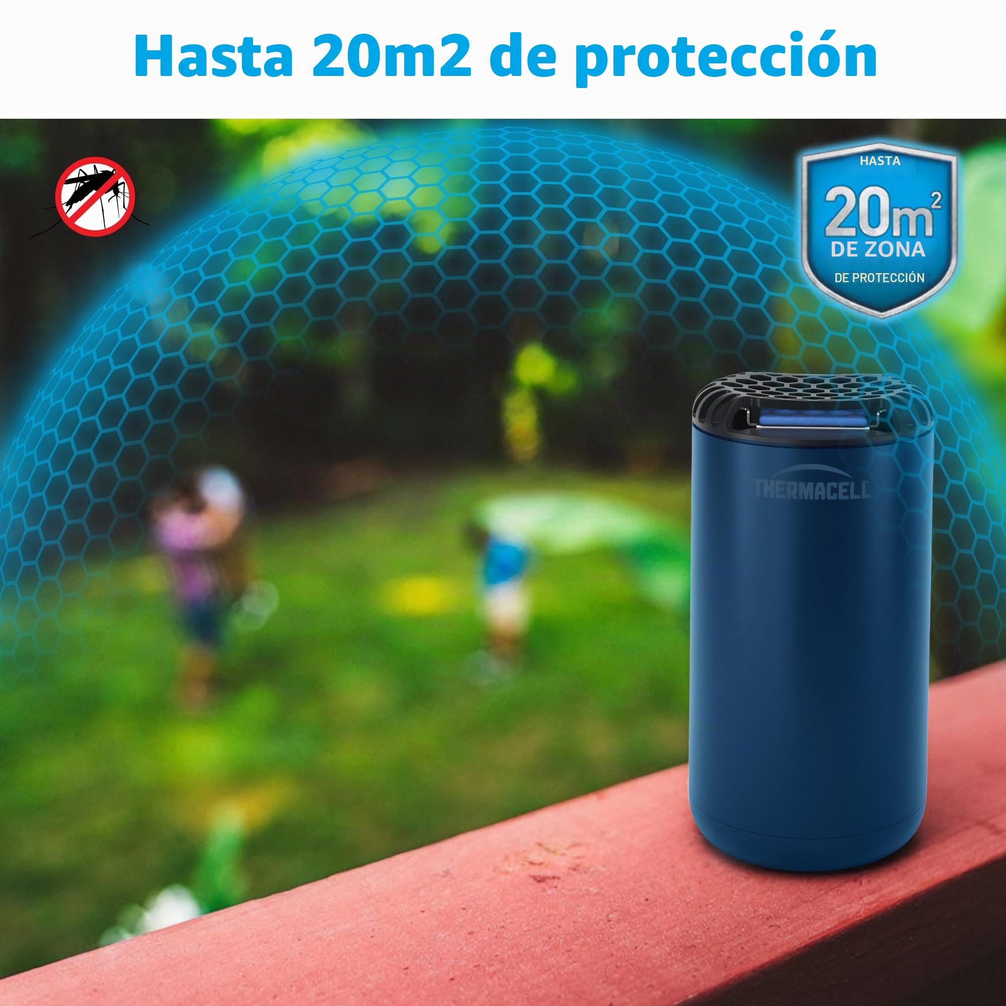 Thermacell - Pack difusor Azul + recargas de 120 Horas | hasta 132 Horas de Uso | Anti Mosquito y Mosquito Tigres | Zona de protección 20 m² | Efecto rápido | Inodoro | Azul