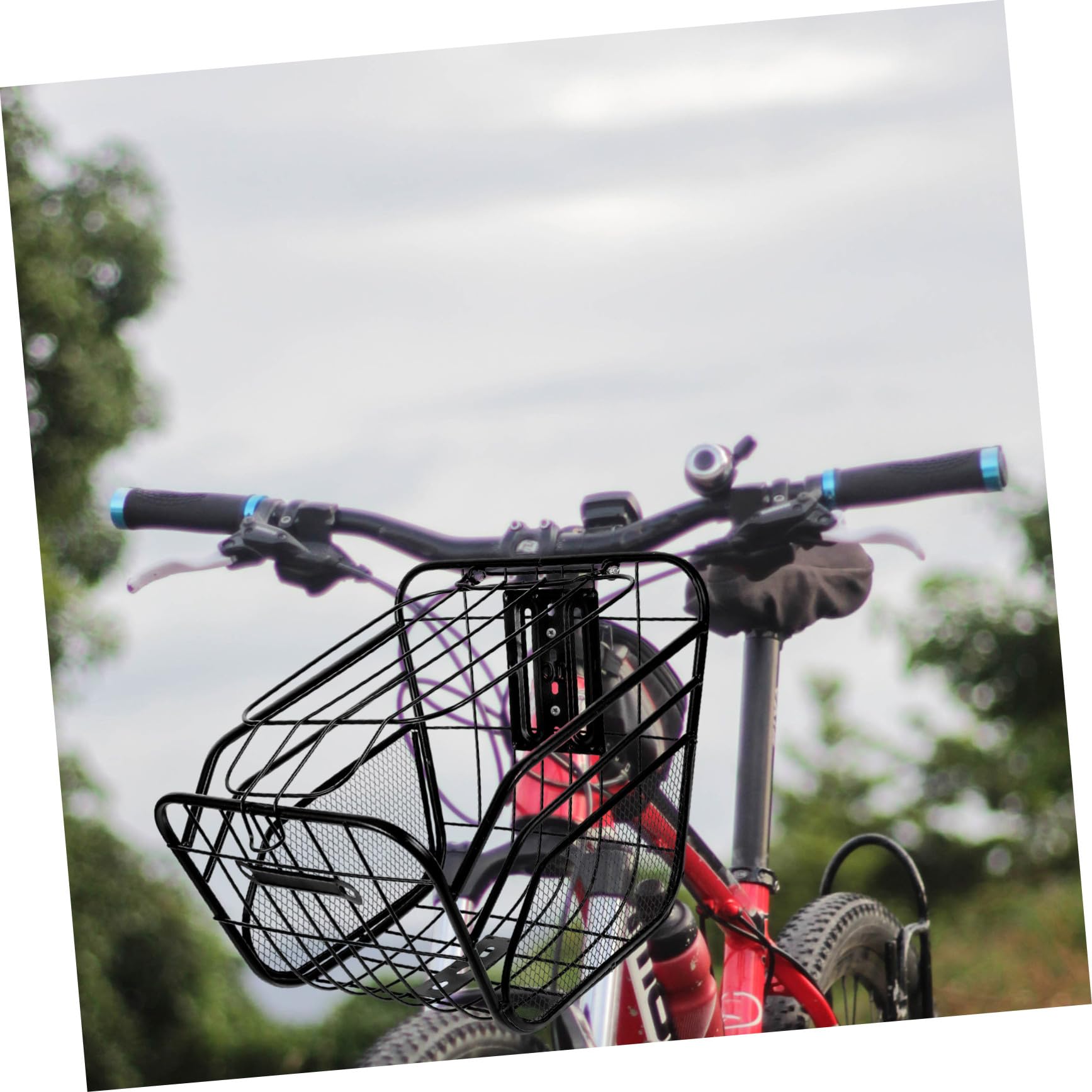 Toyvian Metalowy Przedni Kosz Rowerowy z Powiększoną Konstrukcją Trwały i Łatwy Montaż Stabilny Koszyk Do Hulajnóg i Rowerów Praktyczny Dodatek Zewnątrz Odporny Zarysowania
