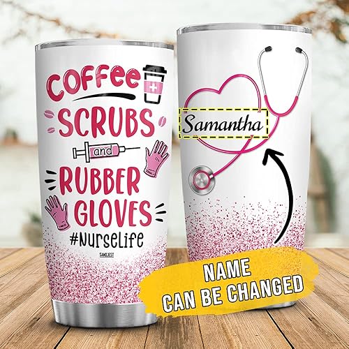 Miniatura 8 de WASSMIN Vaso personalizado de acero inoxidable con tapa, de 20 onzas, 30 onzas, doble pared aislada al vacío, de 20 onzas, mamá oso, regalos de