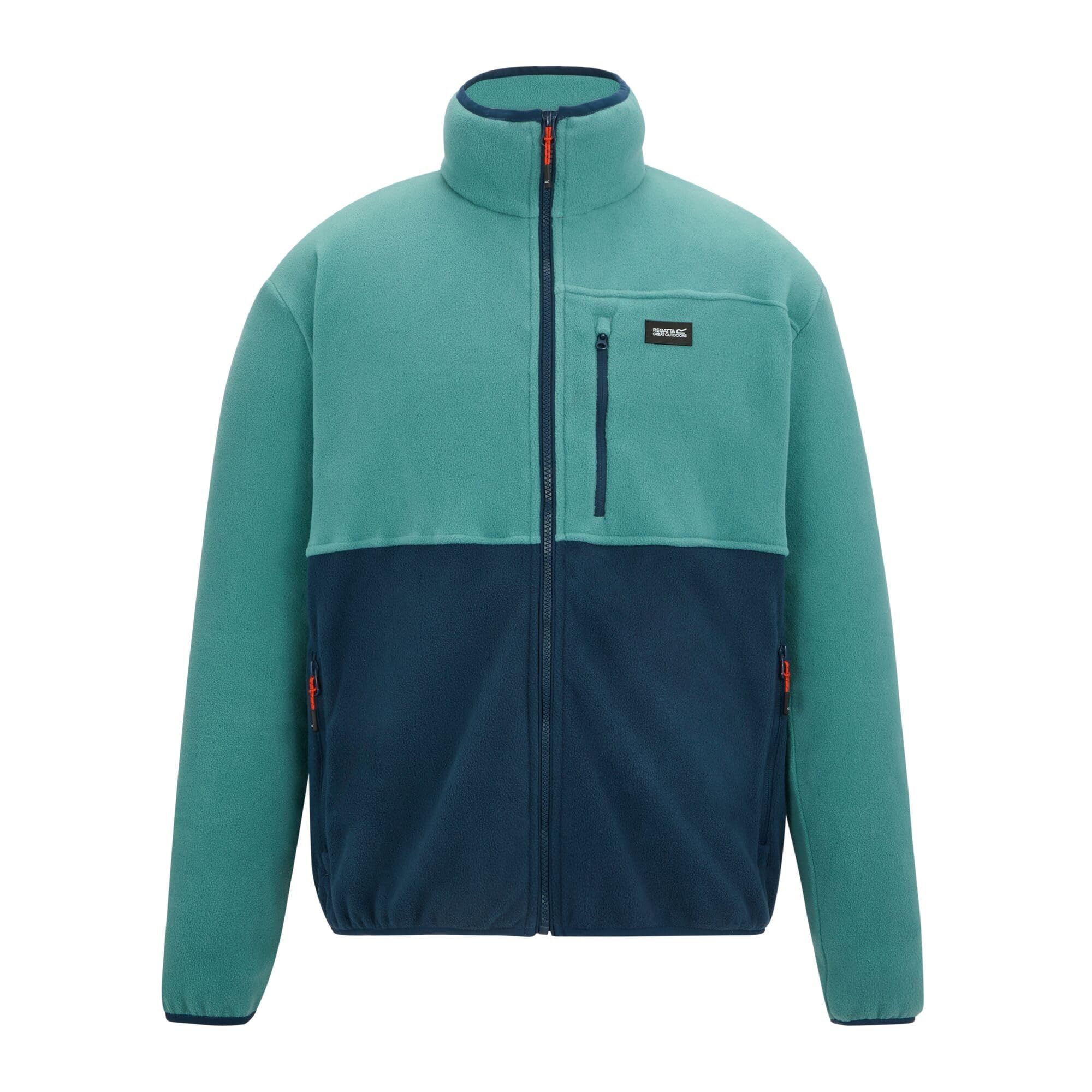 Regatta Mens Frankie Fleece Colour Block Full Zip Midlayer Top