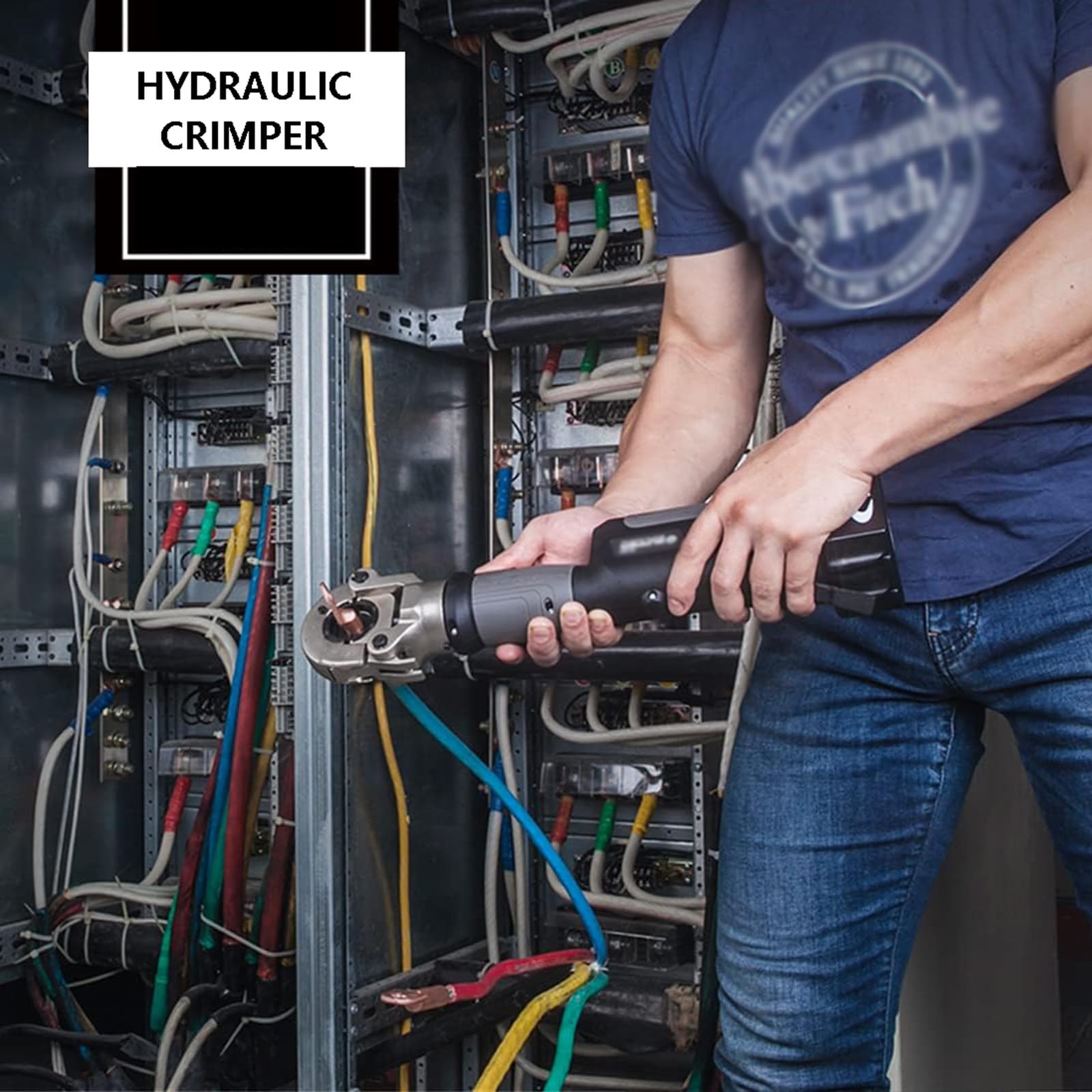 Elektryczna Hydrauliczna Zaciskarka Do Drutu, Szczypce Hydrauliczne Narzędzie Do Zaciskania Węży 60kn Zacisk Z Matrycami, Ręczny Zacisk Hydrauliczny Resetujący Nadmiar Ciśnienia