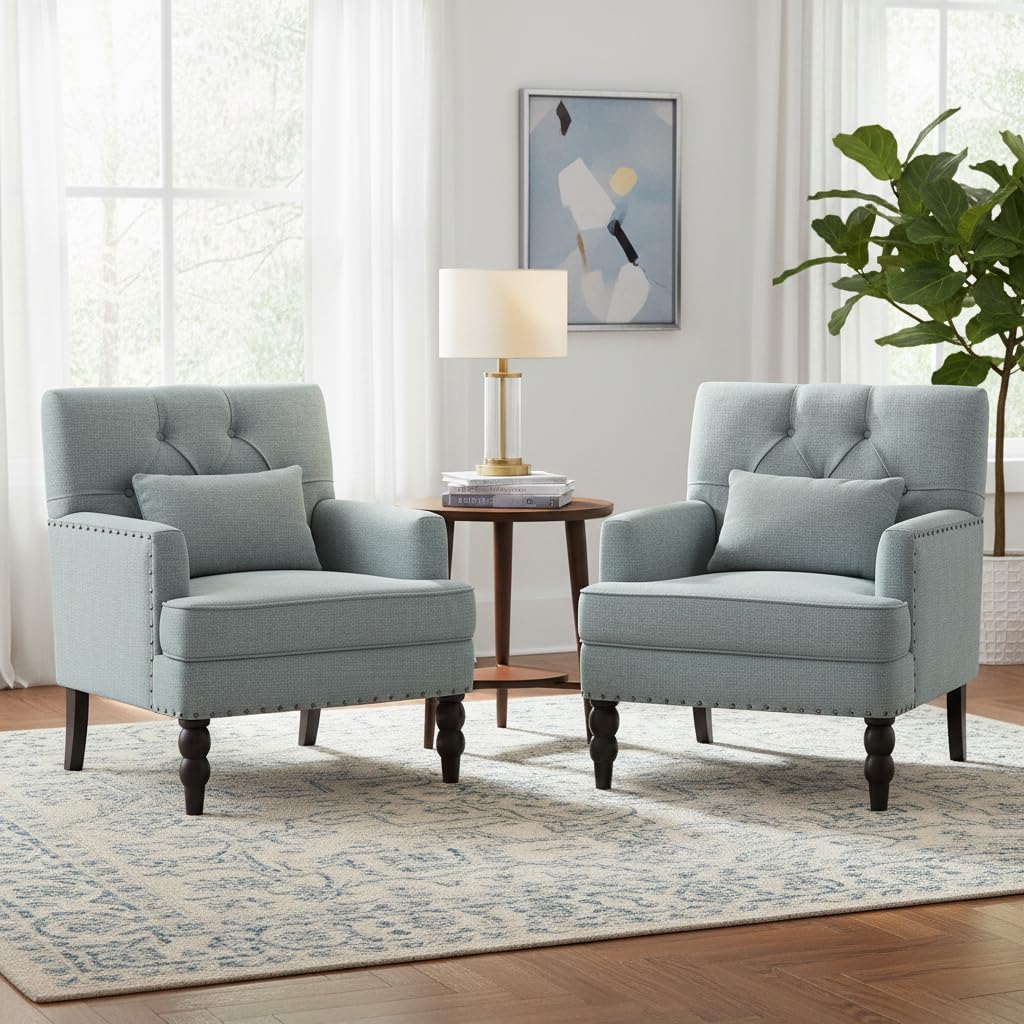 HUIMO Tufted Club Chair Set of 2