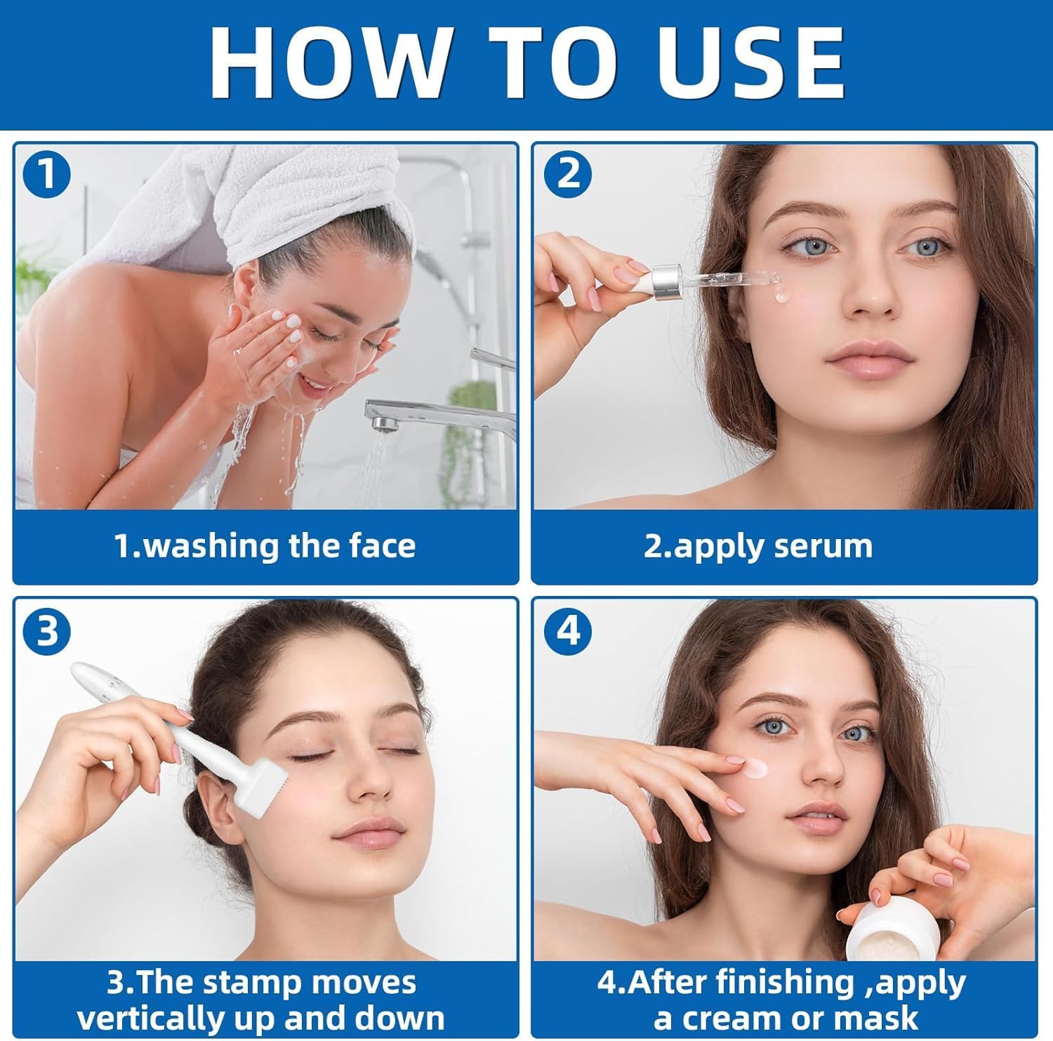 Storn 1 pcs Derma Stamp Adjustable Pen with Titanium Micro Needles for Face Scalp Beard Routine Manual Microneedling Tool Adjustable Depth 2