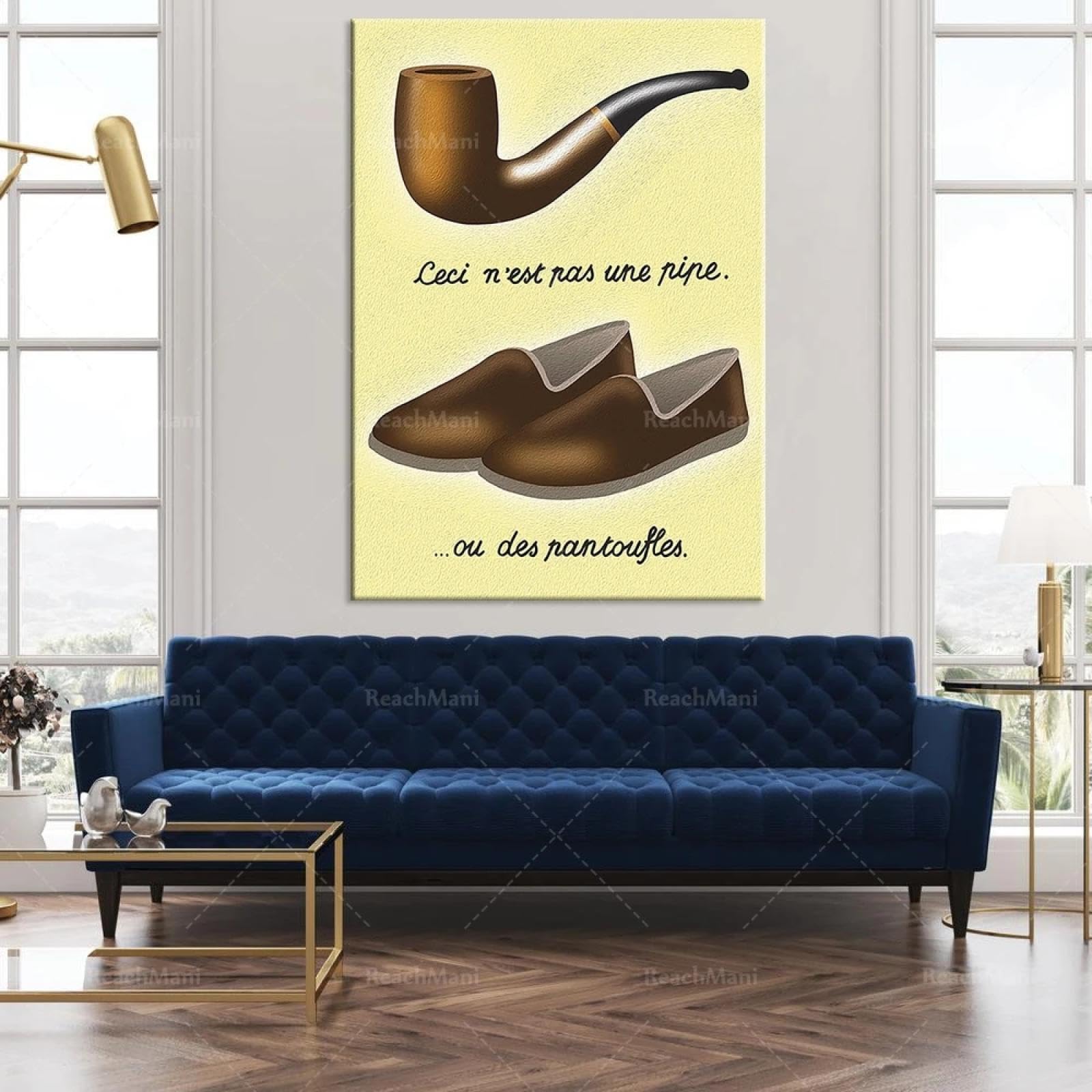 LMAIWANG Famosi poster Magritte imitazione stampa poster arte astratta Poster per pareti Decorazione cornice 60x90cm