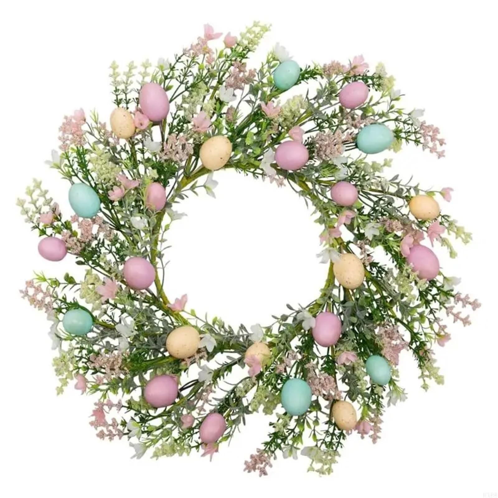 Door Wreath Plastic Easter Wreath 46cm Colorful Eggs And Florals Garlands Door Ornament