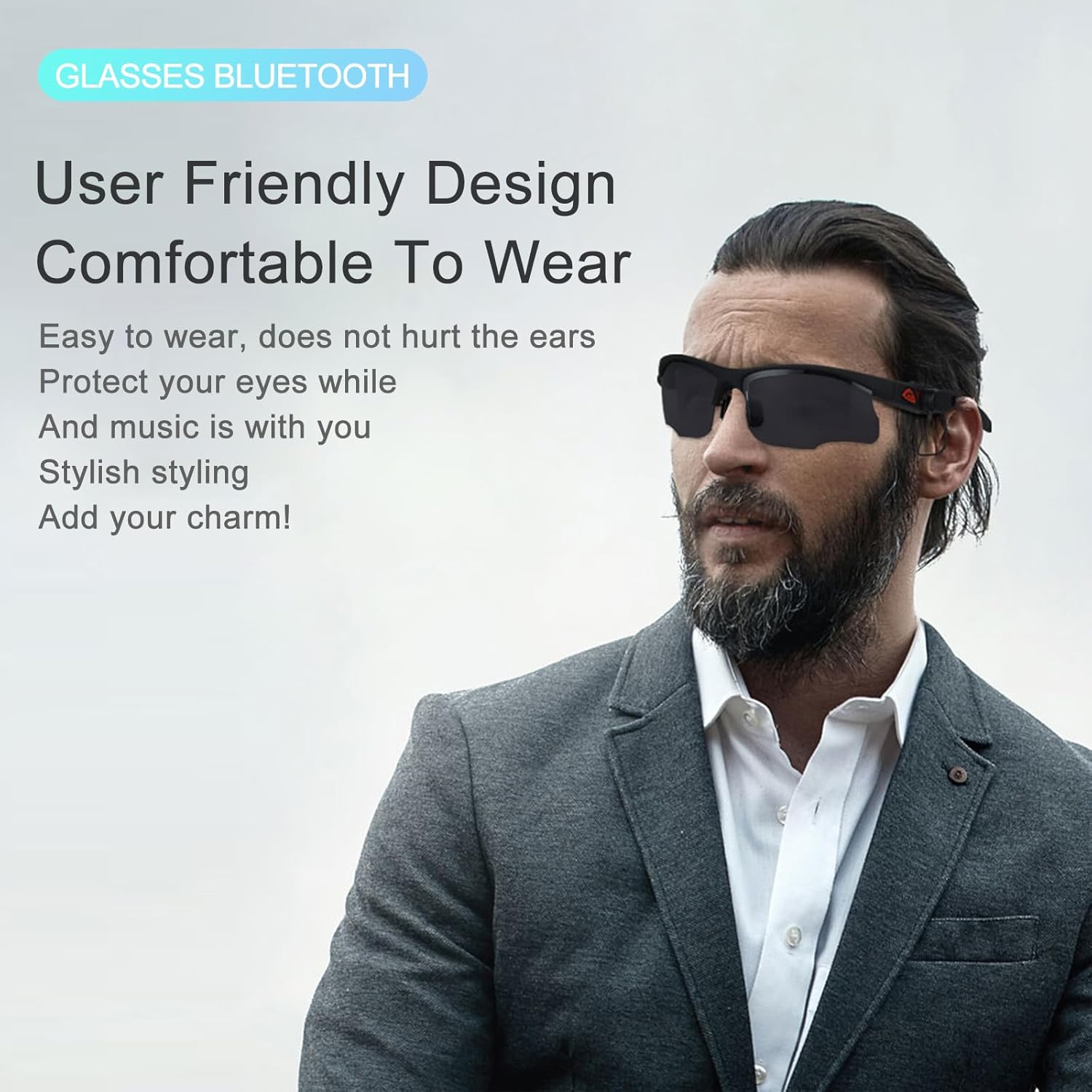 Smart Sport Sunglasses with Unbeatable UV Protection and Wireless Bluetooth 5.0 Perfect Wearable Technology for Outdoor Adventures, Gaming, Hands-Free Calls, Music On-The-Go & More (White)