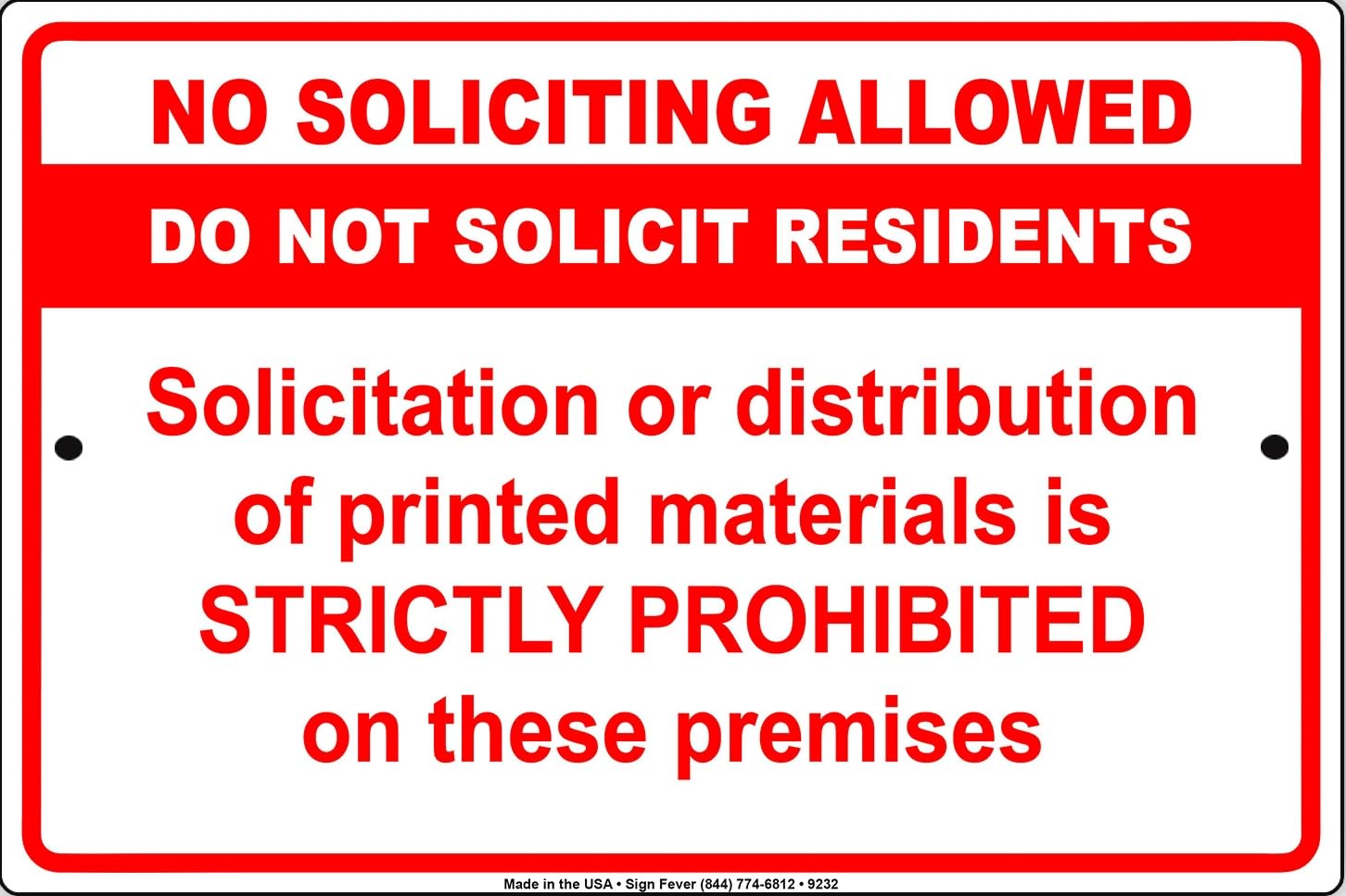 No Soliciting Allowed Do Not Solicit Wall Art Decor Novelty Metal Sign
