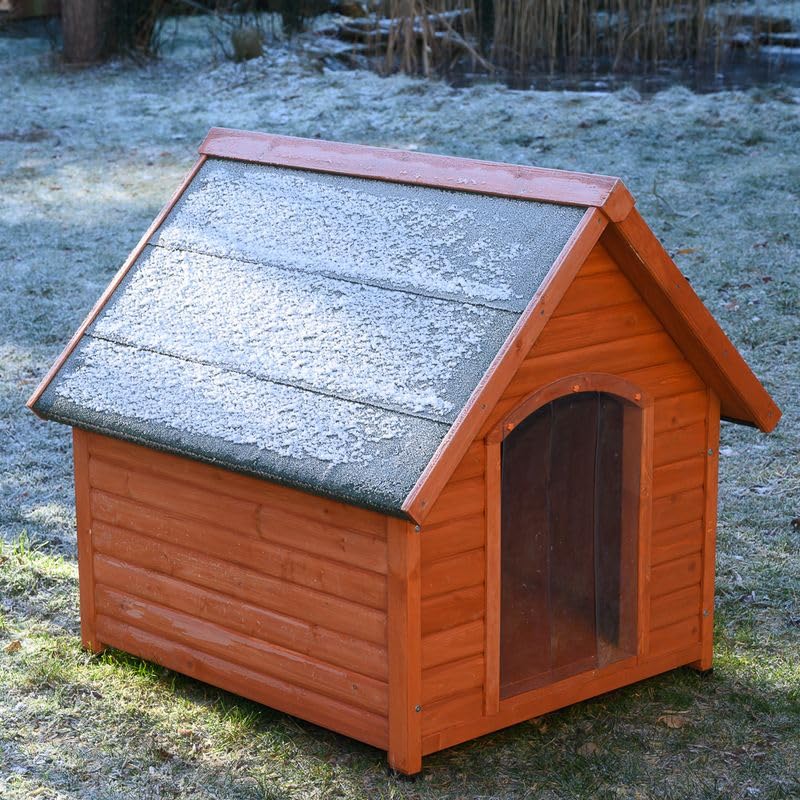 zooplus Hundehütte Spike All Seasons | Doppelwandige Hundehütte mit Isolierung | Kunststofftür | wetterfest | Größe XL: B 112 x T 102 x H 107 cm