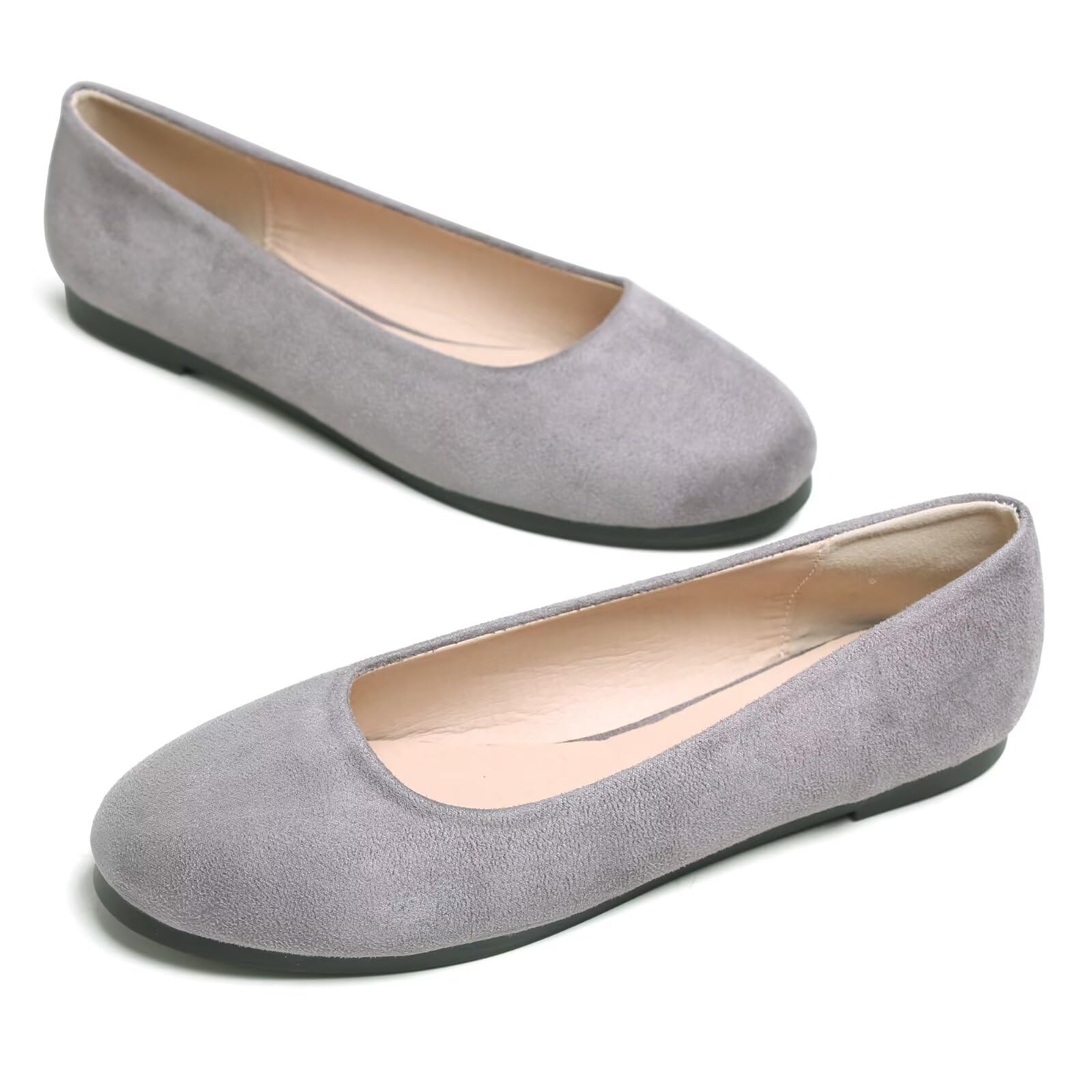 Hee grand Classic Women's Round Toe Ballet Flats Comfortable Slip-On Loafers for Casual Work