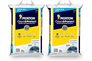 Morton Clean and Protect Water Softener Salt (2-Pack): Senior-Friendly, Lightweight, Easy-Carry 25lb Bags