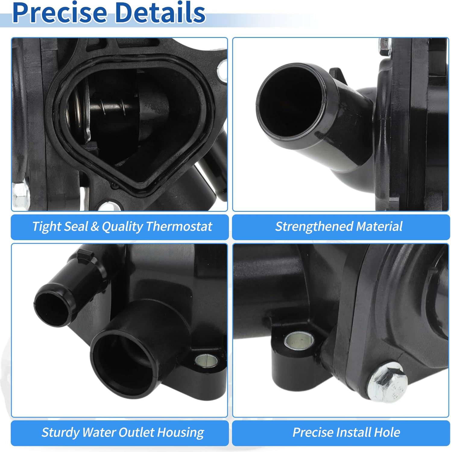 Engine Coolant Thermostat Housing Assembly for Honda Civic 2002-2005 2.0L for Honda CR-V 2002-2006 2.4L for Acura RSX 2002-2006 2.0L Replace No.19320-PNA-003/19301-PNA-003