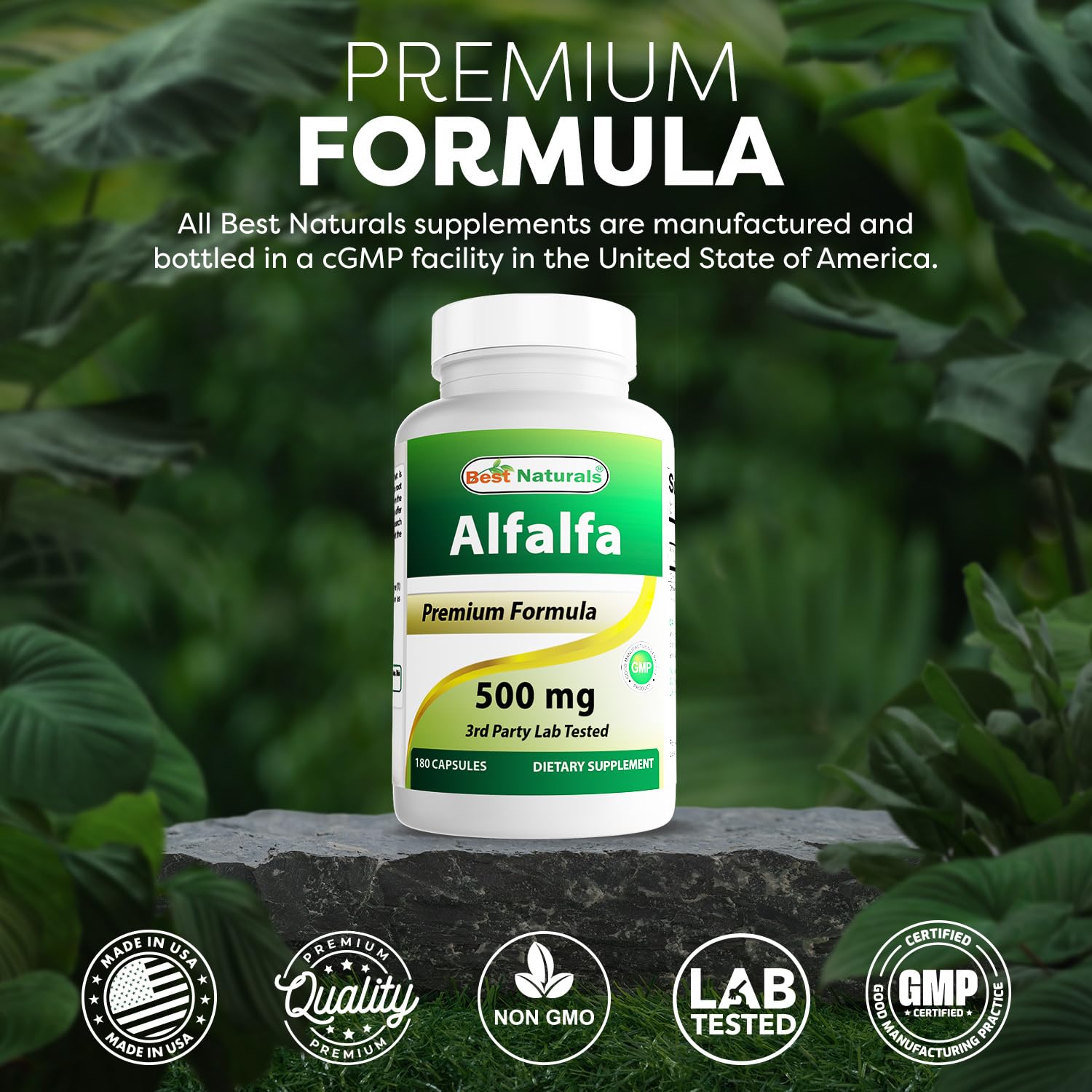 Best Naturals Alfalfa Green Super Food 500 mg 180 Capsules (180 Count (Pack of 2)) — Amazon image 5