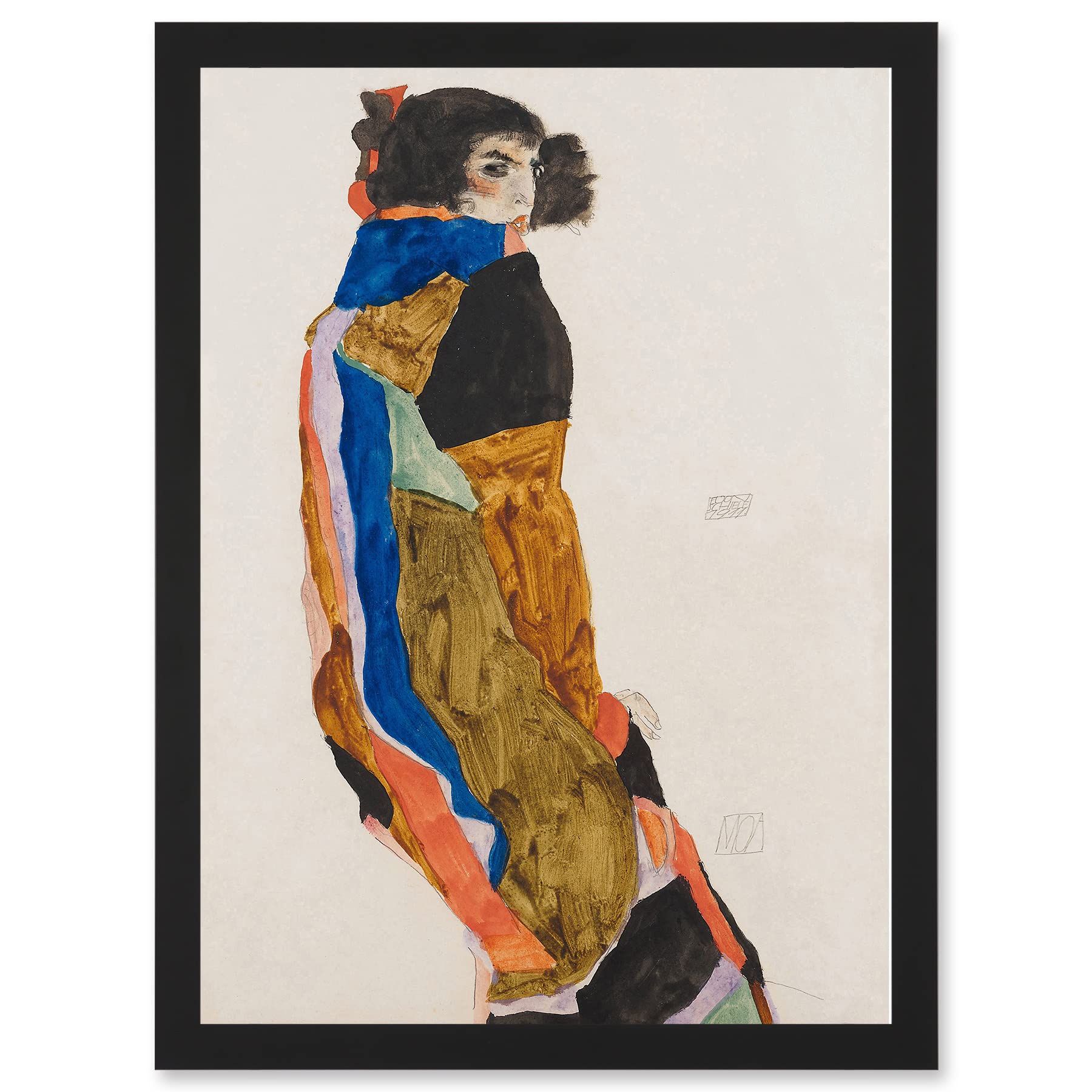 Wee Blue Coo Egon Schiele Moa Dancer Artwork Framed Wall Art Print A4