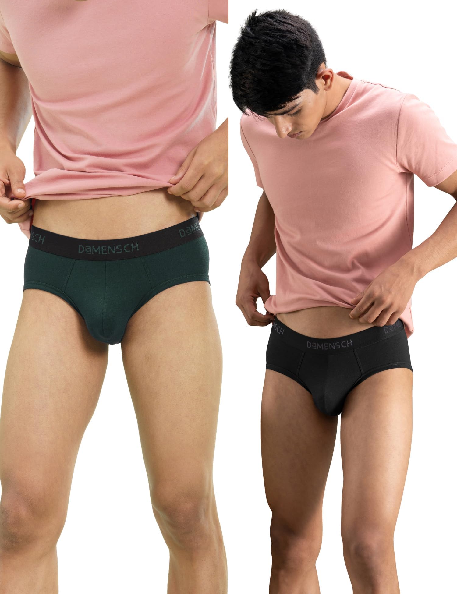 Mens Classic Fit Combed Cotton Briefs 2 Pack Stretch Antibacterial Microfiber