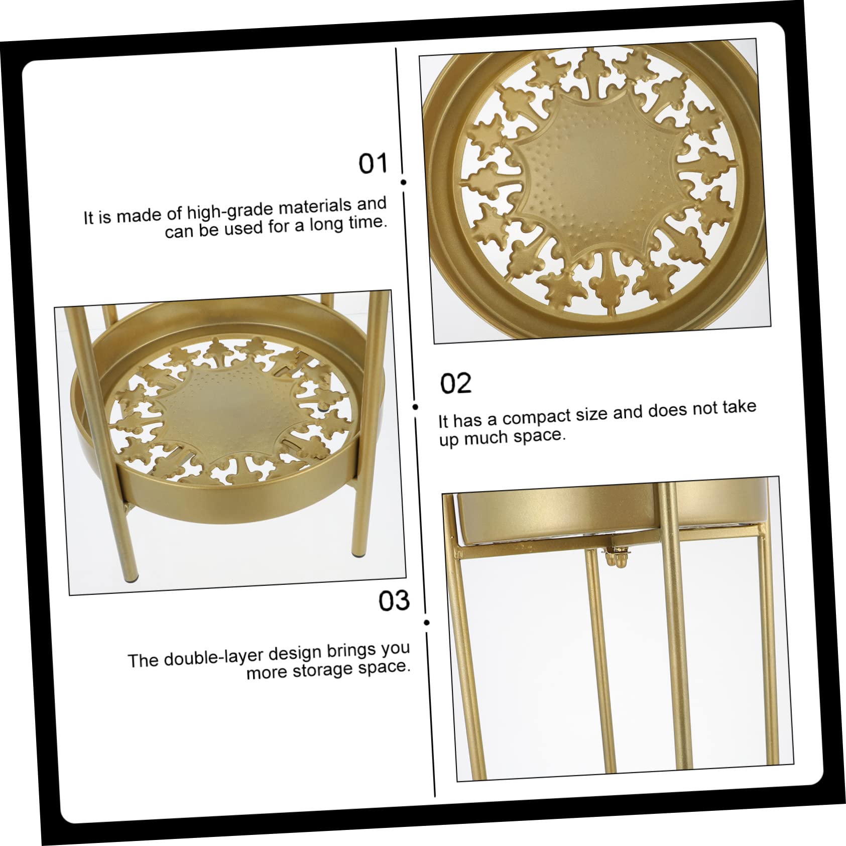 YARNOW Support Pour Plantes à Double Couche Support à Fleurs Décoratif Pour Balcon à Fleurs Sur Pied Simple