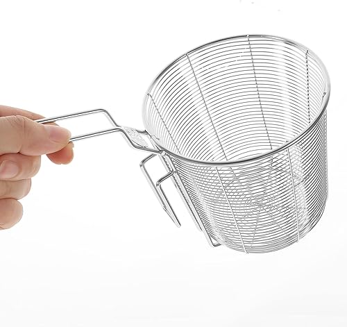 Miniatura 9 de Cesta de colador de pasta de malla de acero inoxidable, colador de araña, cesta de comida frita, colador de wok, colador de cocina, colador de