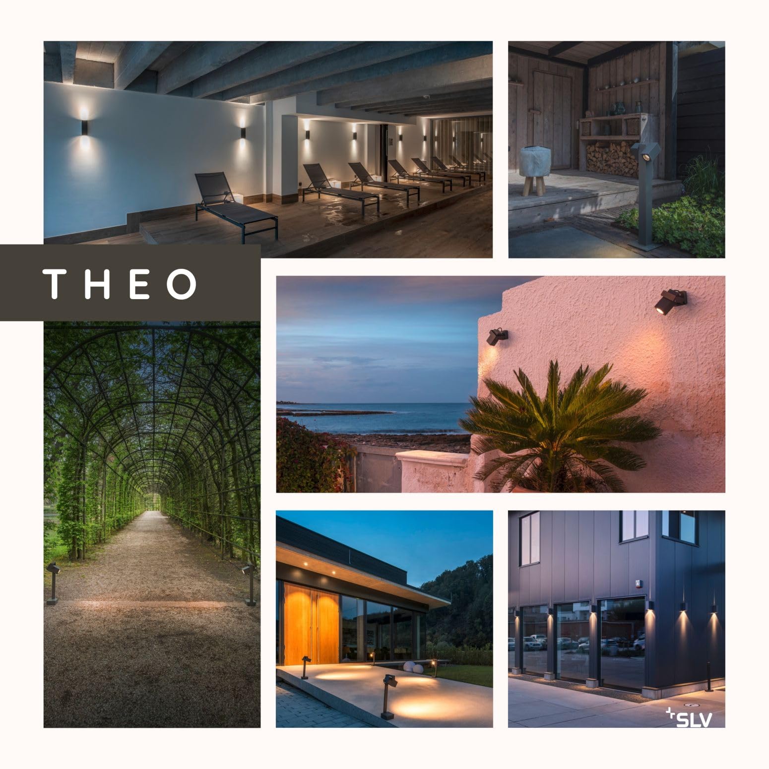 Theo Up & Down Outdoor Wandleuchte GU10 Aluminium-gebürstet IP44 max. 2x50W