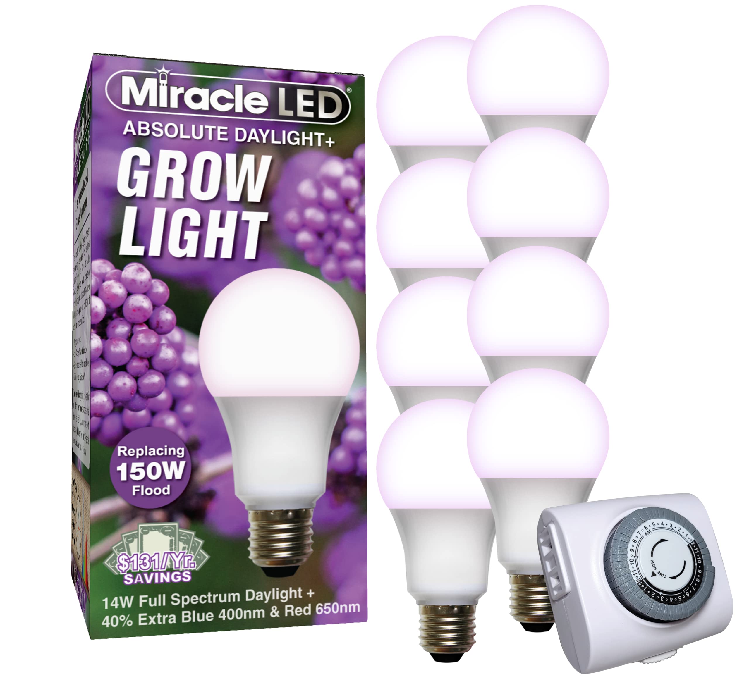 Miracle LED 14W Red & Blue Spectrum Absolute Daylight Plus Grow Light ...