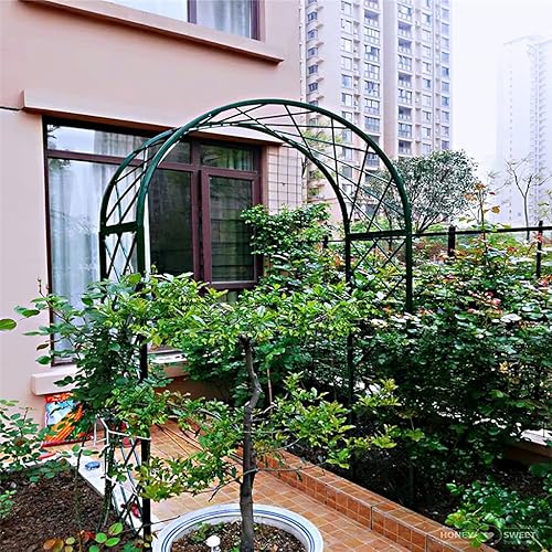 Arco de acero para exteriores, arco de árbol de hierro de acero resistente, arco de jardín de metal resistente, para varias plantas trepadoras al