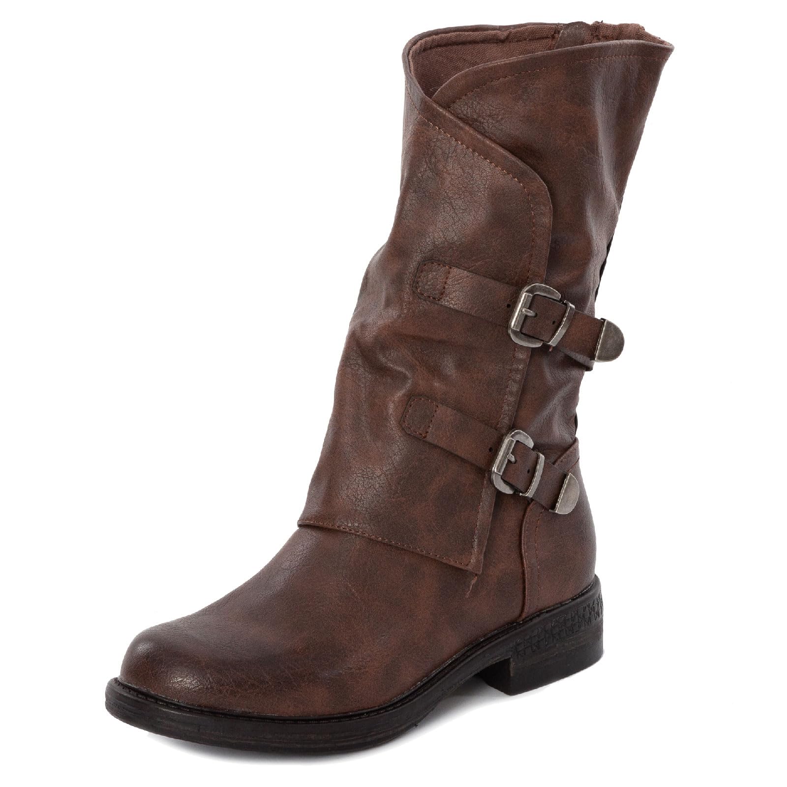 Toocool - Botas de mujer Biker Boots Hebillas Anfibi Motociclista Zapatos Casual G620