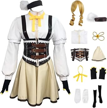 TMSREBU Tomoe Mami Cosplay Costume Outfit Dress Uniform Halloween Suit Full Set