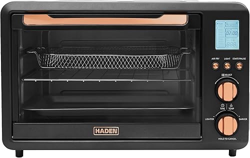 Haden Combo de freidora de aire y horno tostador de 6 rebanadas para encimera, negrocobre