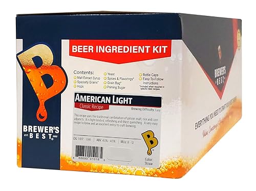 Brewers Best American Light Kit de ingredientes de elaboración casera de cerveza