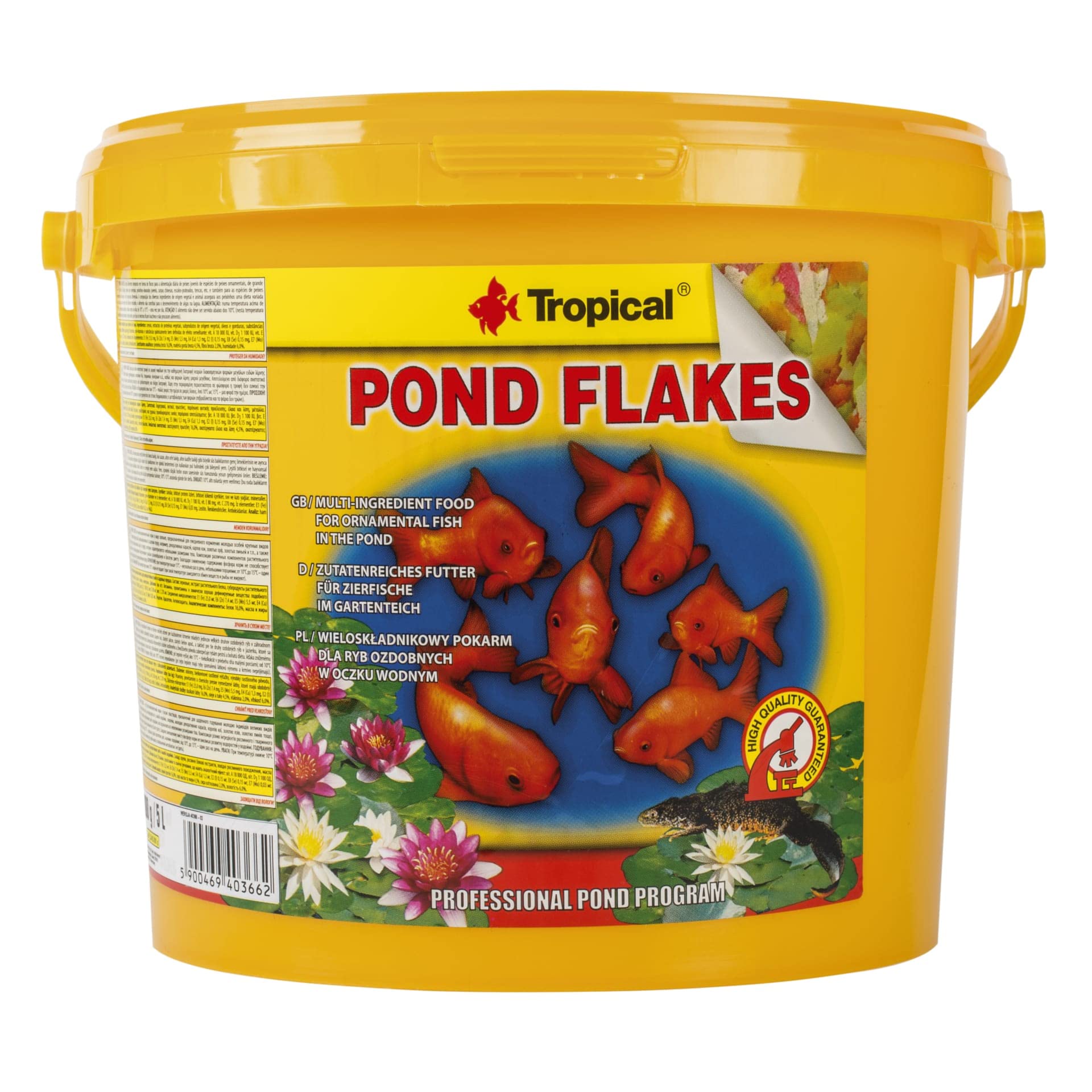 Pond Flakes 5L / 800g - Alimento Multi ingrediente en Forma de Copos para Peces Ornamentales de Estanque