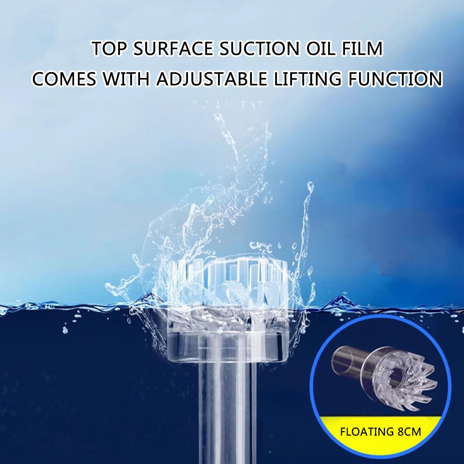 Superficies de agua para acuarios, espumadores de proteínas de aceite, espumador flotante para eliminar proteínas de peceras, tanques de peces, superficies