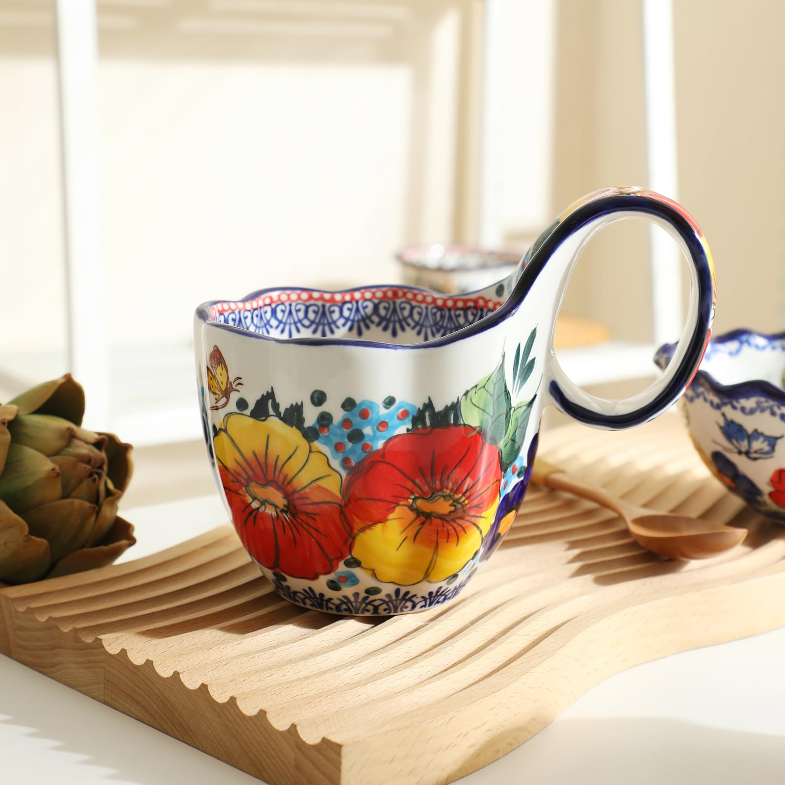 Amazon.com | ALMA 20oz Handpainted Ceramic Soup Bowls For Women