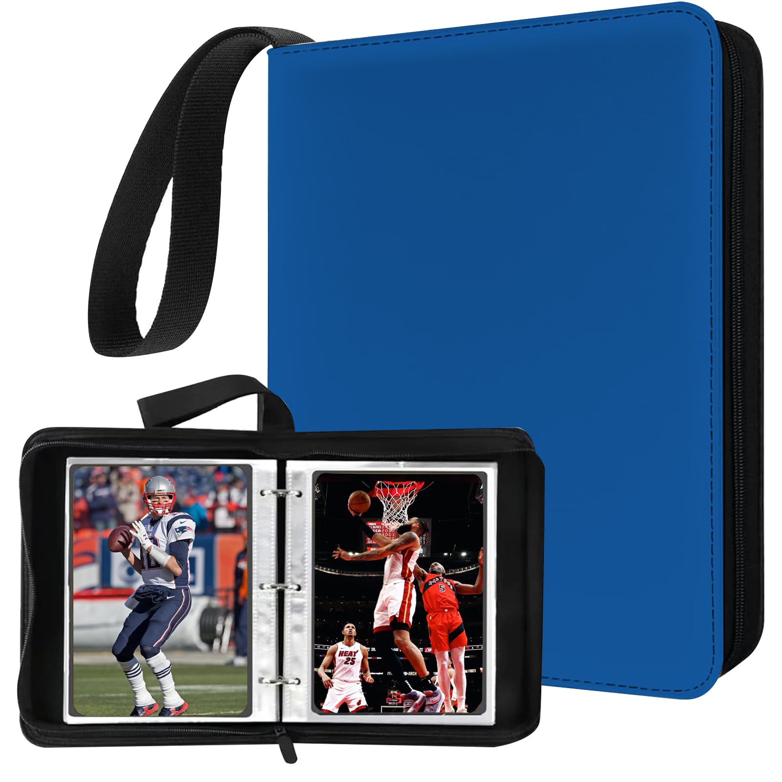 Mini Card Binder, 1-Pocket Super Lightweight Zipper Binder Holds 80+ Trading Cards, Small Cards Binder for TCG, MTG, Sports & Game Cards, Portable Gift for Girls & Collectors (Blue) : Toys