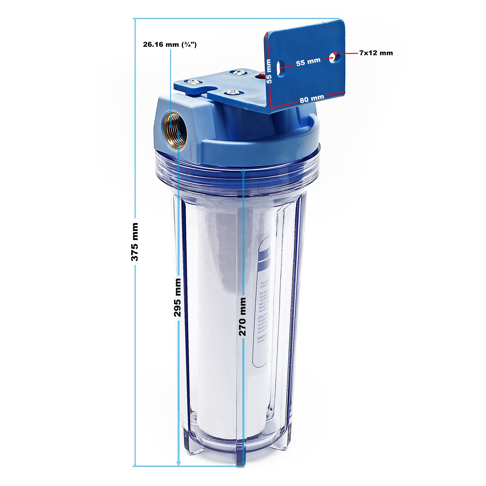 Naturewater Filtro dell'acqua NW-BR10F con cartuccia filtrante per sedimenti, attacco tubo 26,16 mm