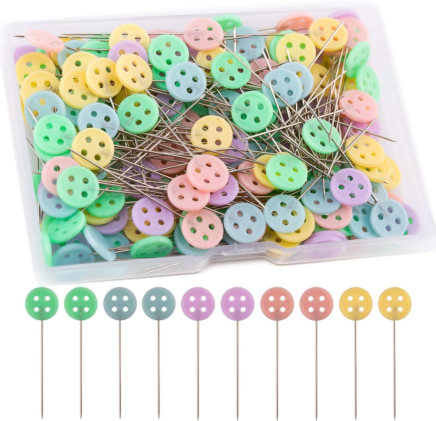 Gemsy Button Head Sewing Pins | Tailoring Essentials Stainless Steel Craft DIY Garment pins Rust-Resistant Tailoring Tools and Accessories | Straight Pin, Dressmaking Pin, Fabric Shirt pins
