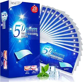 Tiras de clareamento dental 5D 14 bolsas 28 peças kit de clareamento dental seguro e eficaz branqueador clareador dental 5D White