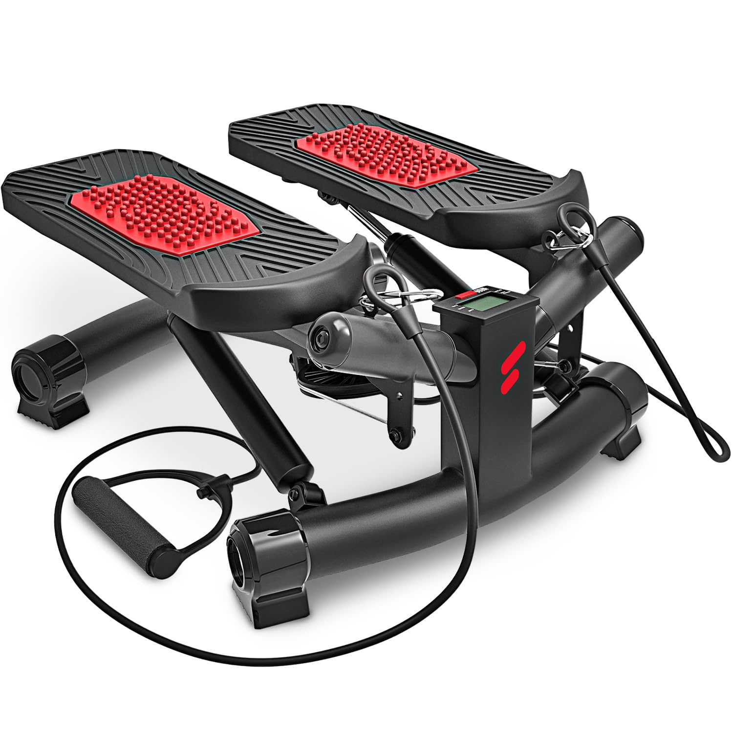 Sportstech 2in1 Twister Stepper mit Power Ropes - Deutsche Qualitätsmarke - STX300 Drehstepper & Sidestepper für Anfänger & Fortgeschrittene, Up-Down-Stepper mit Display, Hometrainer Widerstand