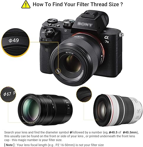 Miniatura 5 de PROfezzion Filtro UV multicapa de 3.228 in, filtro de protección ultravioleta ultra delgado para Sony FE 0.945-2.756 in f2.8 GM, FE 0.630-1.378 in